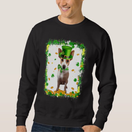Cute Rat Terrier Dog St Patricks Day Irish Shamroc Sweatshirt