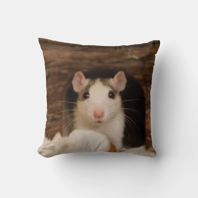 Cute Rat Throw Pillow (Front)