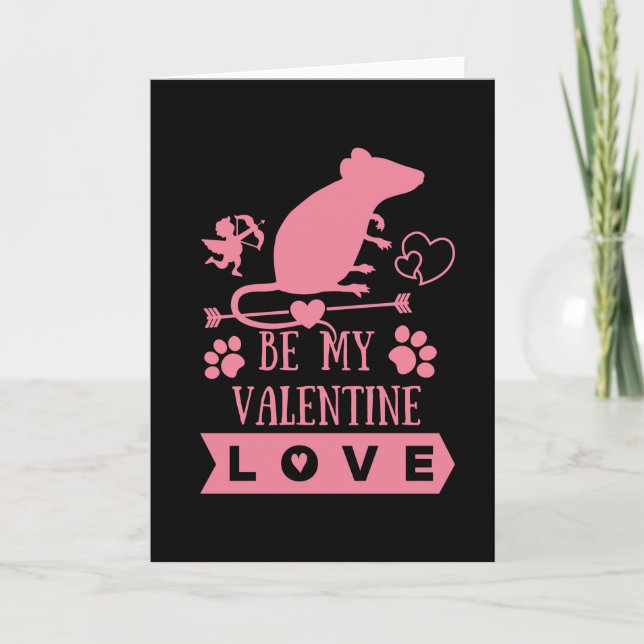 Cute Rat & Valentines Day Card (Front)