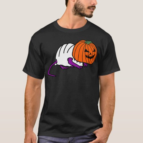 Cute Rat Wearing Halloween Horror Costume T_Shirt