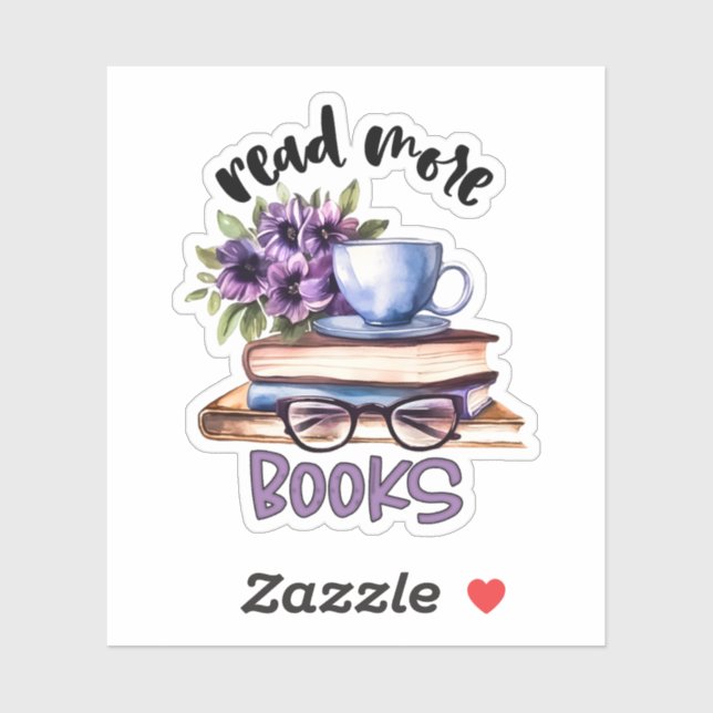 Cute read books reading lovers sticker (Sheet)
