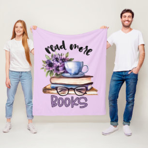 Cute read books word art  fleece blanket