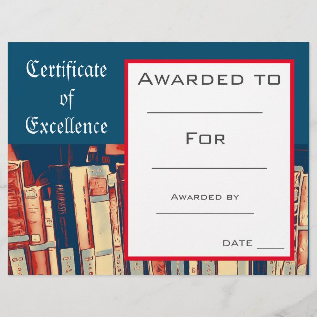 Cute Reading Award certificate Teacher supplies (Front)