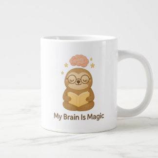 Cute Reading Bear — My Brain Is Magic Motivational Giant Coffee Mug