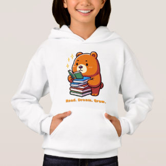 Cute Reading Bear with Books Kawaii Hoodie