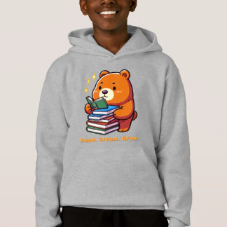 Cute Reading Bear with Books Kawaii Hoodie