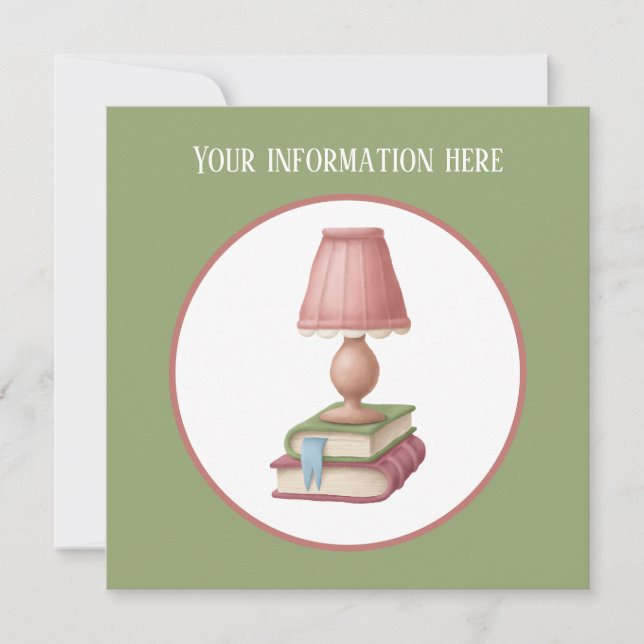 cute reading book club party  invitation (Front)