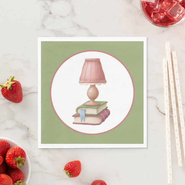 cute reading book club party Paper Plate Napkins (Insitu)