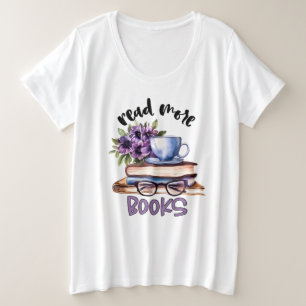 Cute reading book lovers plus size T-Shirt