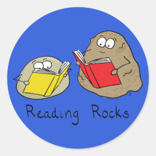 Cute Reading Books Library Kids Cartoon Classic Round Sticker