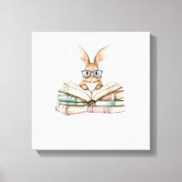 Cute Reading Bunny Glasses Books Bookworm Reader T