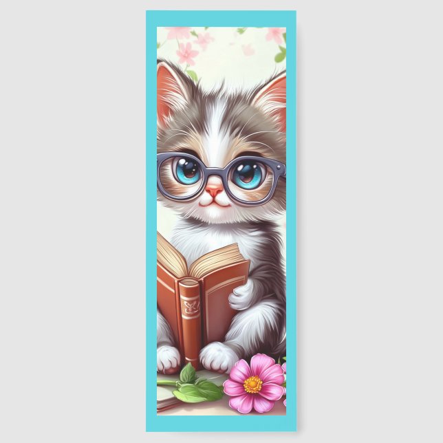 Cute Reading Cat Bookmarks (Back)