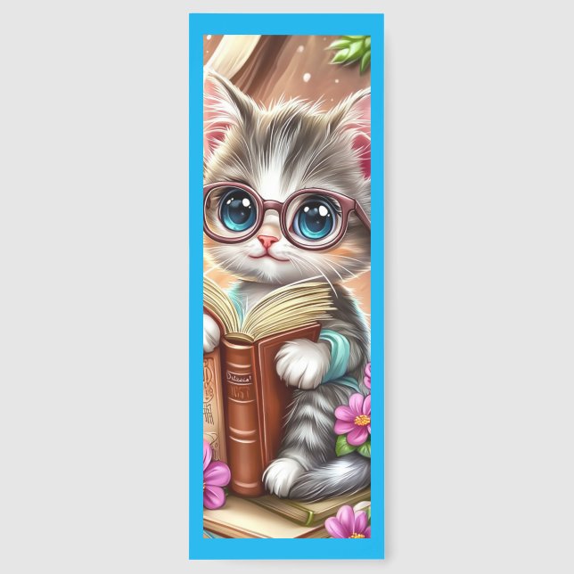 Cute Reading Cat Bookmarks (Back)