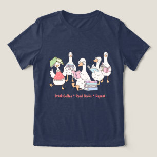 Cute Reading Geese T-Shirt • Book Lover Tee