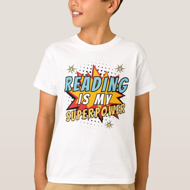 Cute Reading is my Superpower Kid's T-Shirt (Front)
