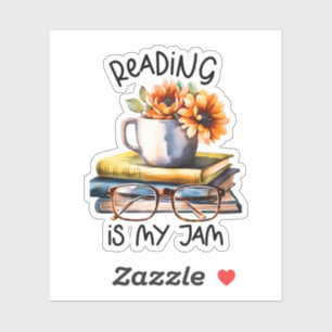 Cute reading jam word art  sticker