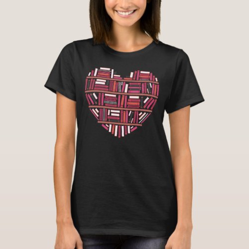 Cute Reading Library Books Lover Heart Librarian G T_Shirt