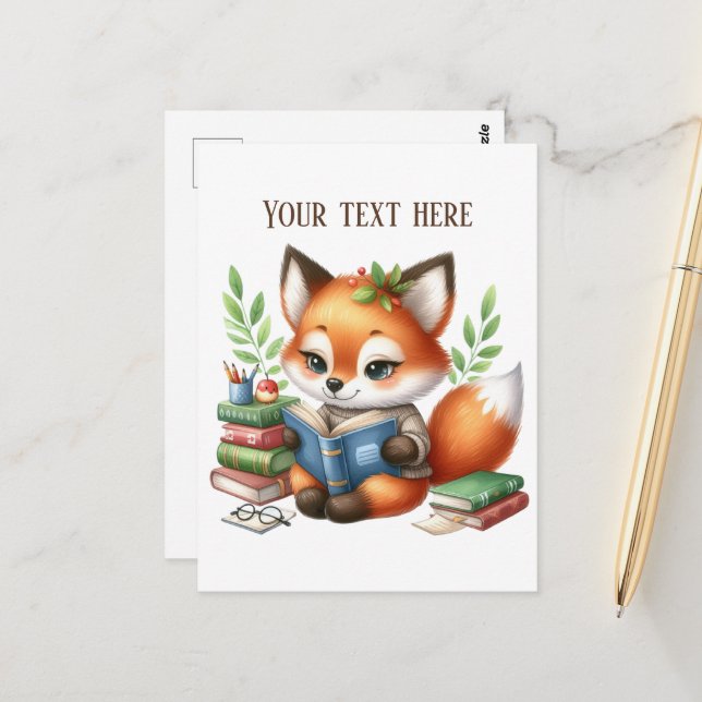 Cute Reading lovers customizable Postcard (Front/Back In Situ)