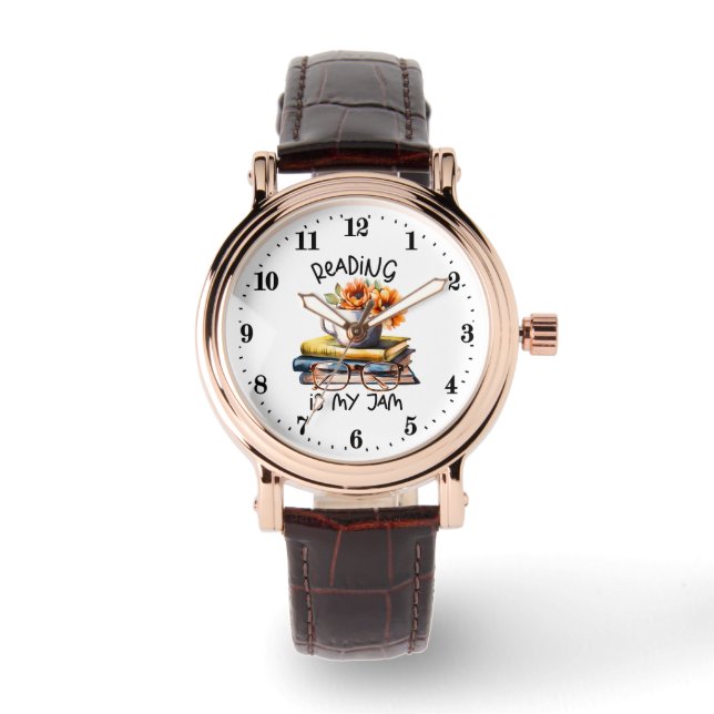 Cute Reading lovers word art  Watch (Front)