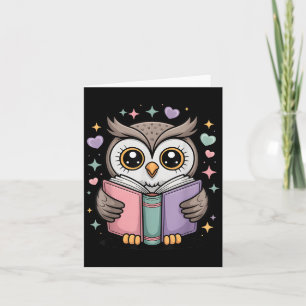 Cute Reading Owl Book Lover Teacher Librarian Book Card