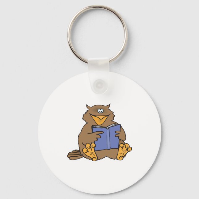 cute reading owl keychain (Front)