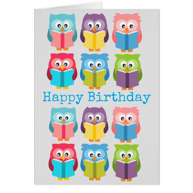 Cute reading owls cards (Front)