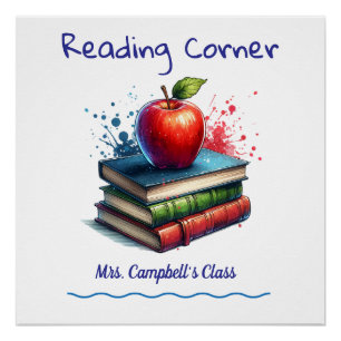  Cute Reading School CLASSROOM Poster Personalize