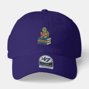 Cute Reading Turtle on Books Vintage Vector_1 47 Brand Hat