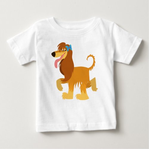 Cute Ready Cartoon Afghan Hound Baby T_Shirt