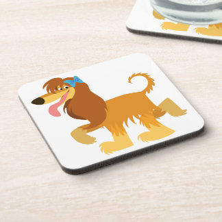 Cute Ready Cartoon Afghan Hound Coasters Set