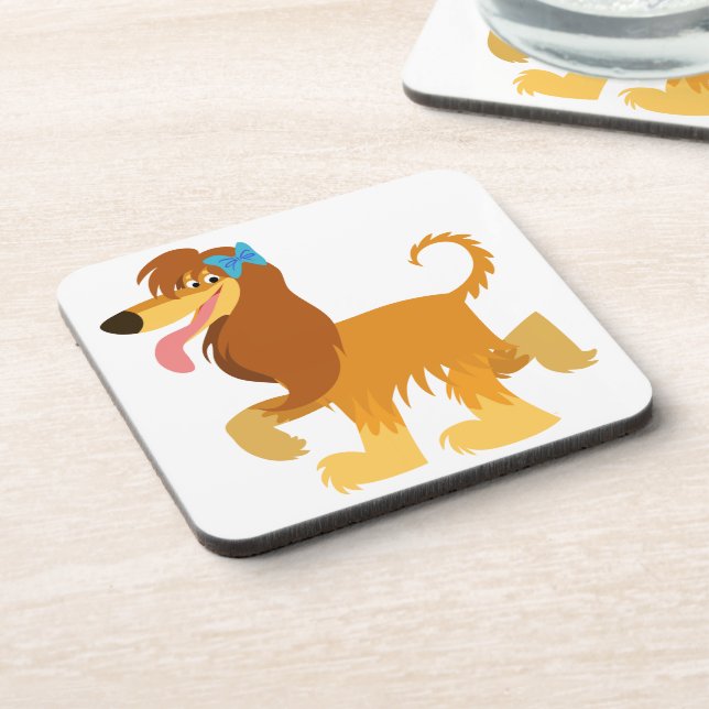 Cute Ready Cartoon Afghan Hound Coasters Set (Left Side)