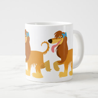 Cute Ready Cartoon Afghan Hound Jumbo Mug