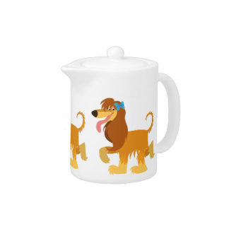 Cute Ready Cartoon Afghan Hound Teapot