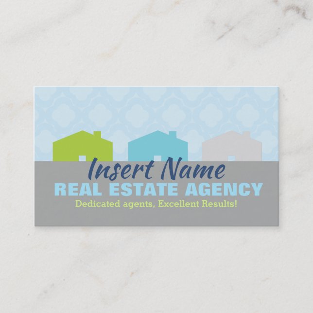 Cute Real Estate Agency Business Cards (Front)