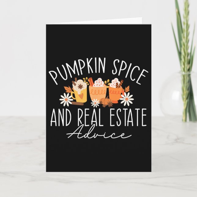 Cute Real Estate Fall Pumpkin Spice And Real Estat Card (Front)