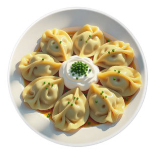 Cute Realistic Pierogi Ceramic Knob