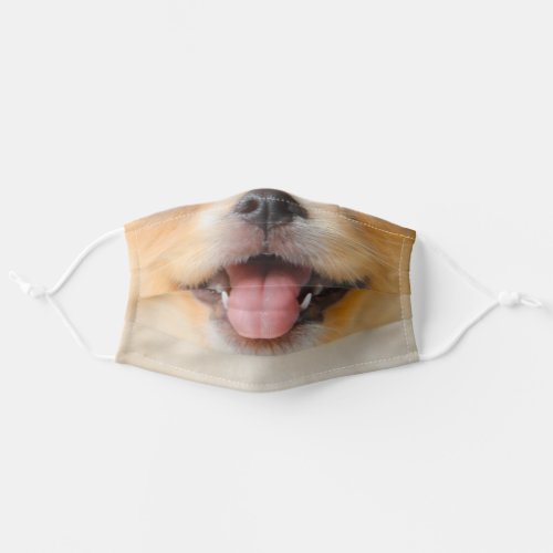 Cute Realistic Pomeranian Dog Mouth Adult Cloth Face Mask