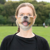 Cute Realistic Pomeranian Dog Mouth Adult Cloth Face Mask (Outside)