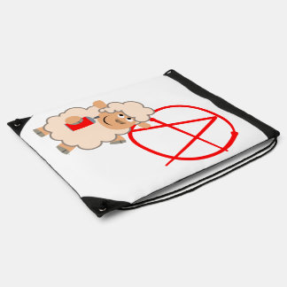 Cute Rebellious Cartoon Sheep Drawstring Backpack