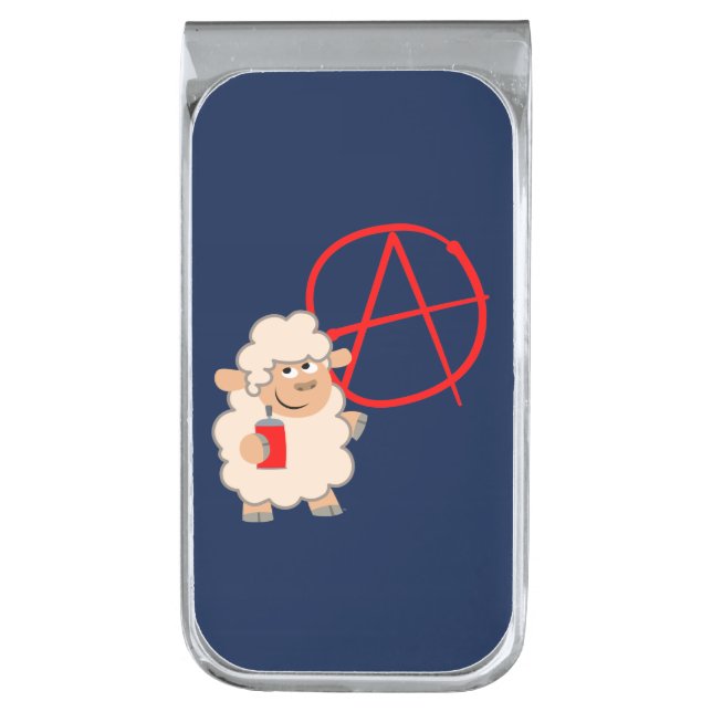 Cute Rebellious Cartoon Sheep Money Clip (Front Vertical)