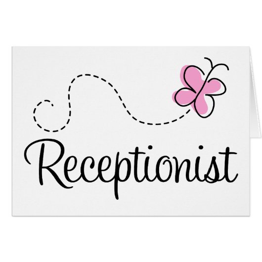 Cute Receptionist Card (Front Horizontal)