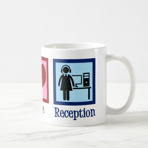 Cute Receptionist Peace Love Reception Coffee Mug