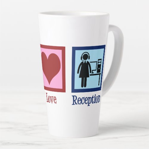 Cute Receptionist Peace Love Reception Latte Mug
