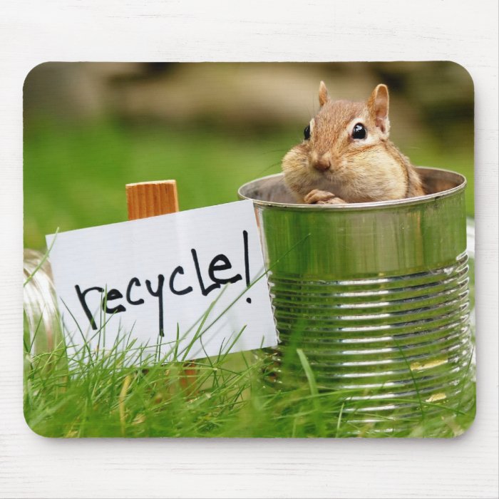 Cute Recycling Chipmunk Mouse Pads