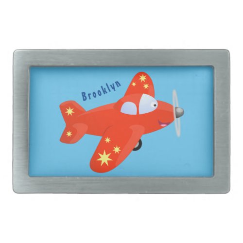 Cute red airplane flying cartoon illustration belt buckle