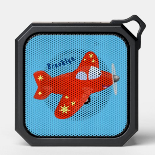 Cute red airplane flying cartoon illustration bluetooth speaker