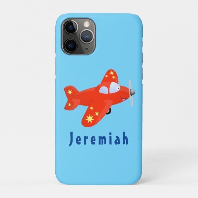 Cute red airplane flying cartoon illustration Case-Mate iPhone case (Back)
