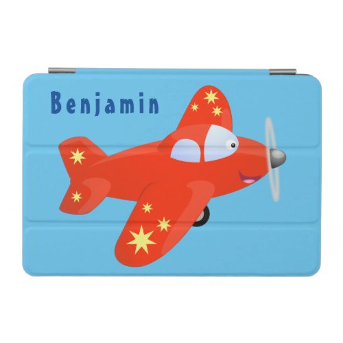 Cute red airplane flying cartoon illustration iPad mini cover