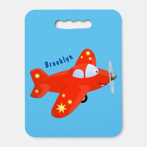 Cute red airplane flying cartoon illustration seat cushion