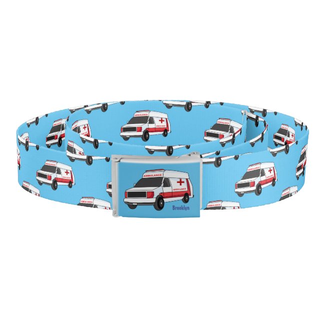 Cute red ambulance van cartoon belt (Coil)